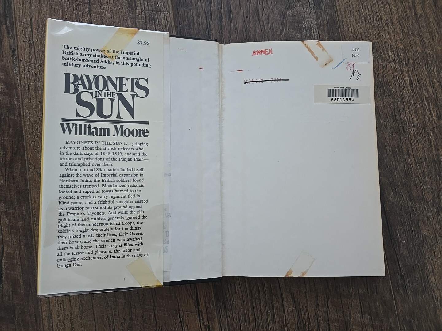 1978 Bayonets In The Sun by William Moore HC Book With DJ Novel of British India